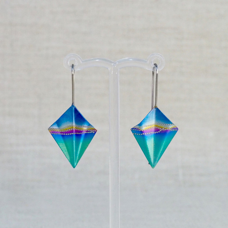 Small Peacock Fold Earrings