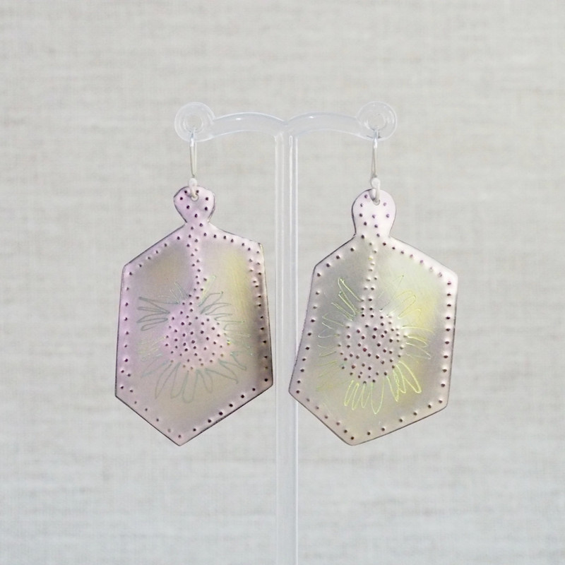 Gold & Pink Freeform Earrings