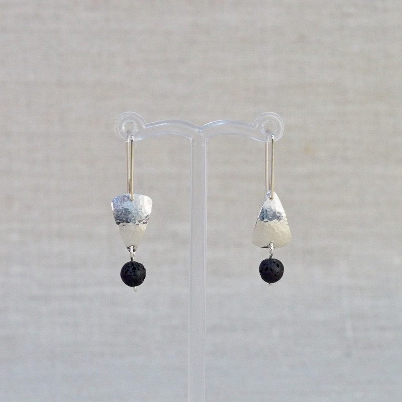 Shield Lava Stone Earrings