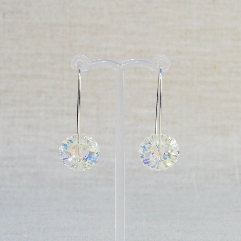 Aurora Borealis Crystal Flower Earrings