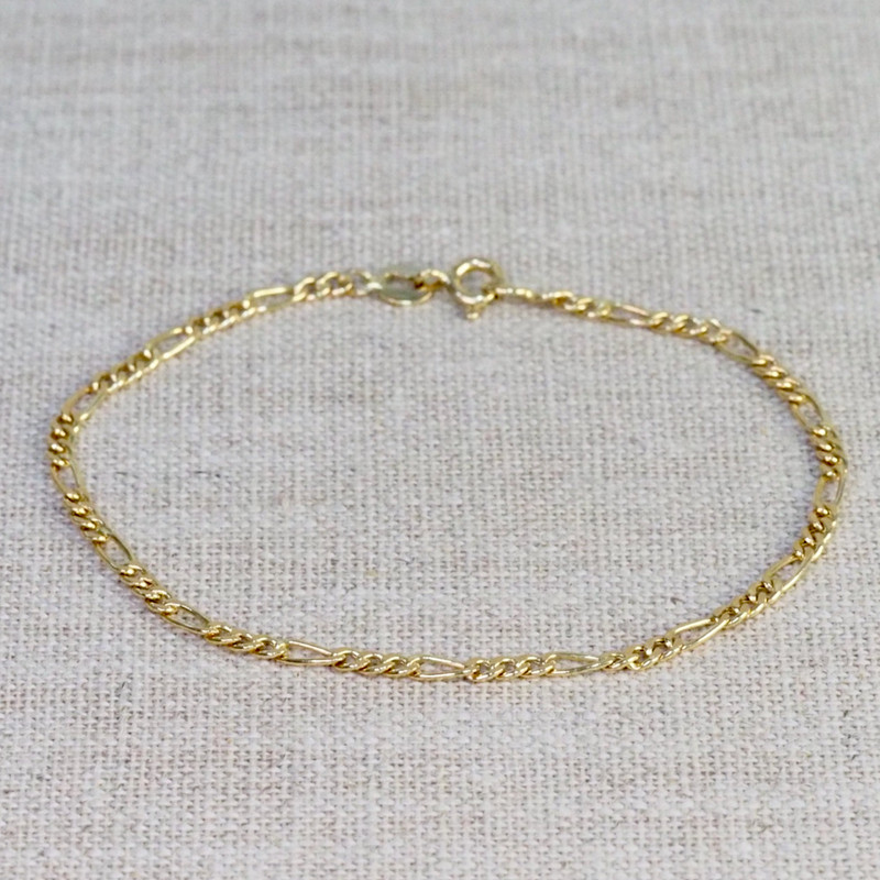 Yellow Gold Figaro Chain Bracelet