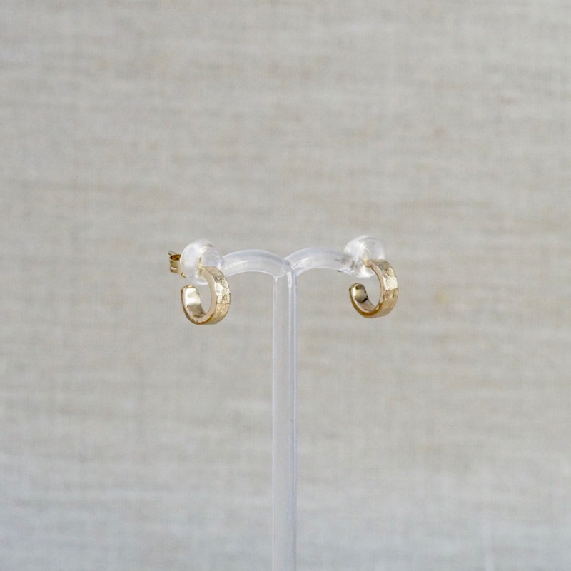 Gold Winter Lake Mini Hoop Earrings