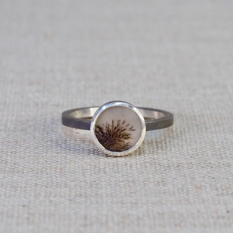 Scenic Agate Slice Podium Ring