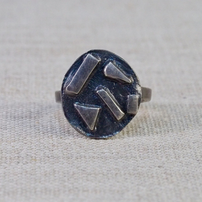 Black Crazy Confetti Ring