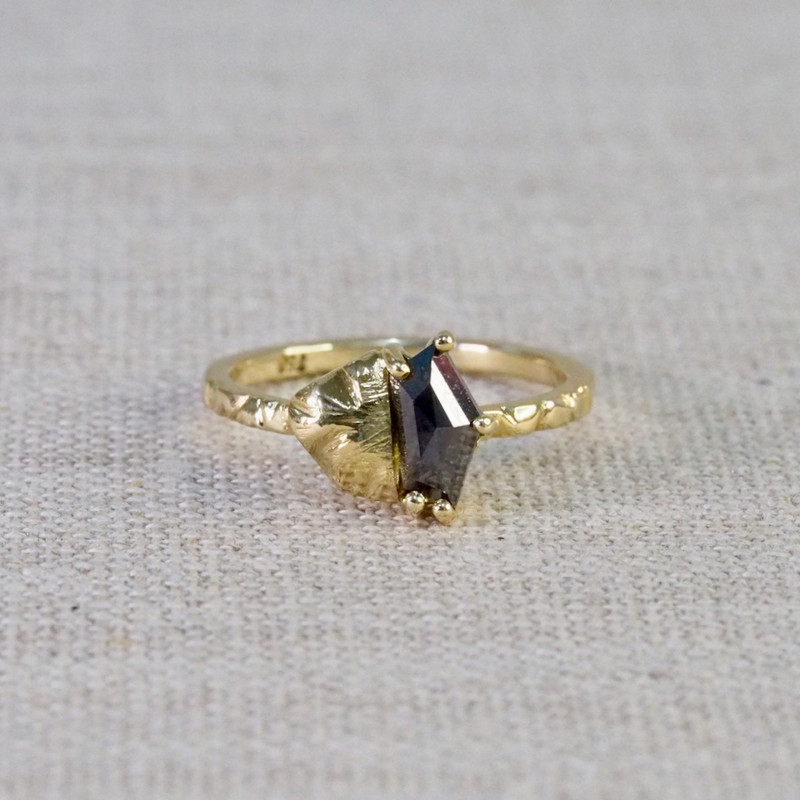 Geo Black & Gold Diamond Ring