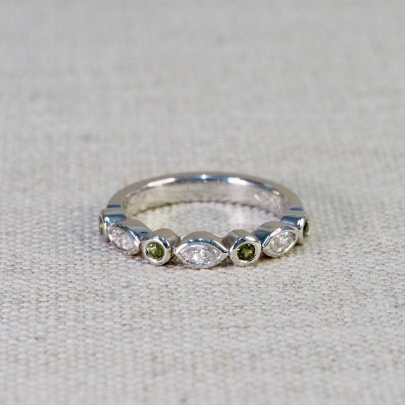 Susannah Diamond & Green Sapphire Ring