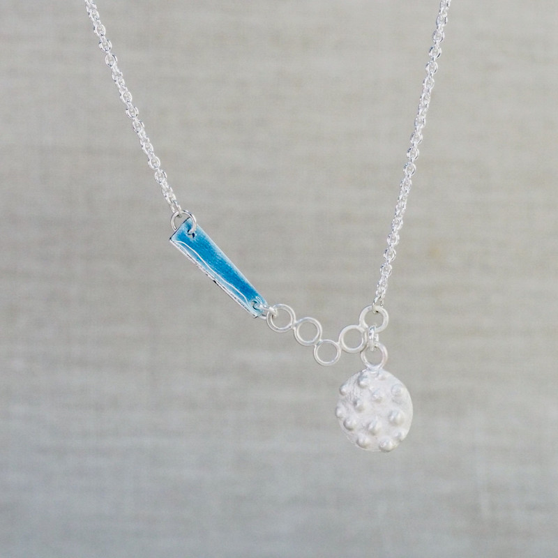 Blue Enamel Bubbles Artefact Necklace