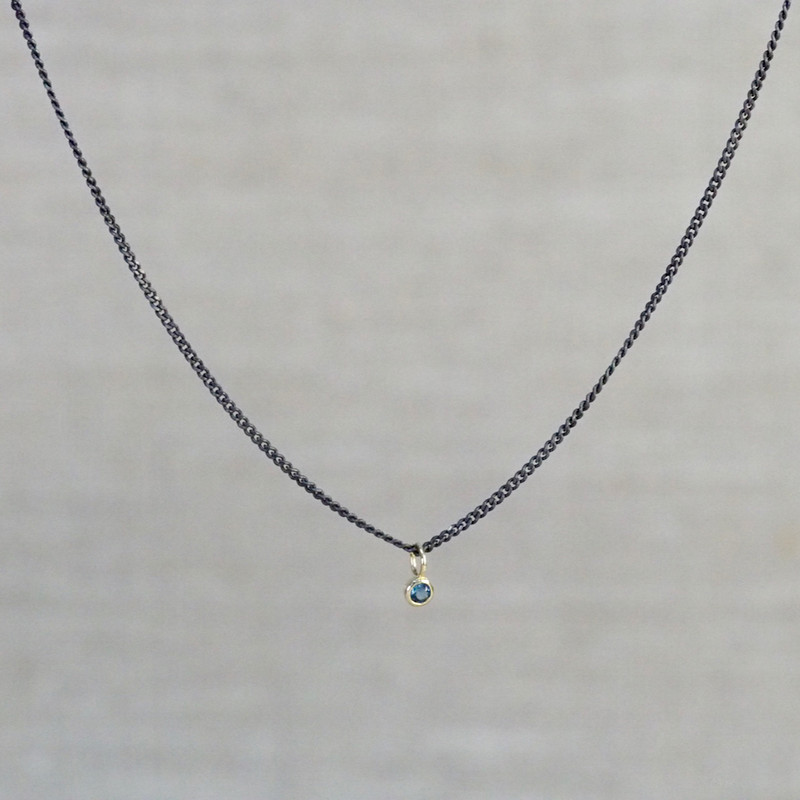 Blue Topaz Micro Charm Necklace