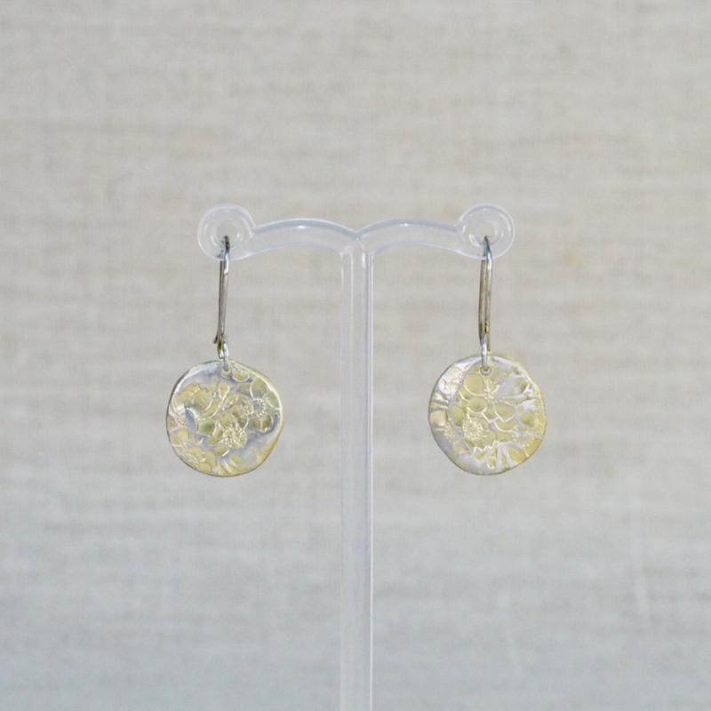 Yellow Gold Flower Earrings