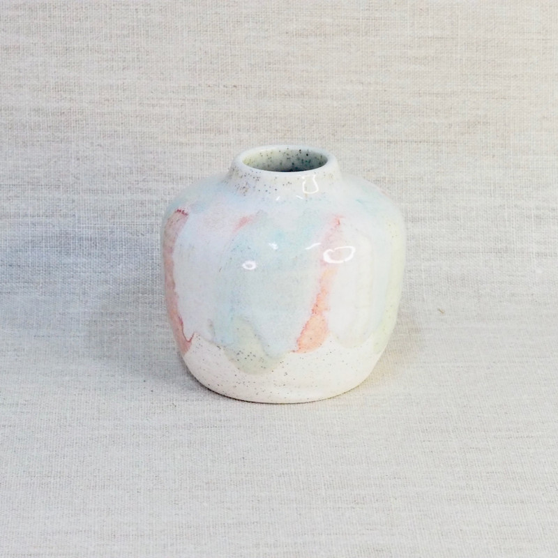 Glazed Stoneware Bud Vase