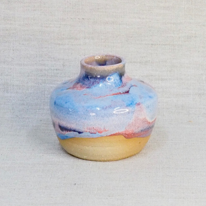 Glazed Stoneware Bud Vase