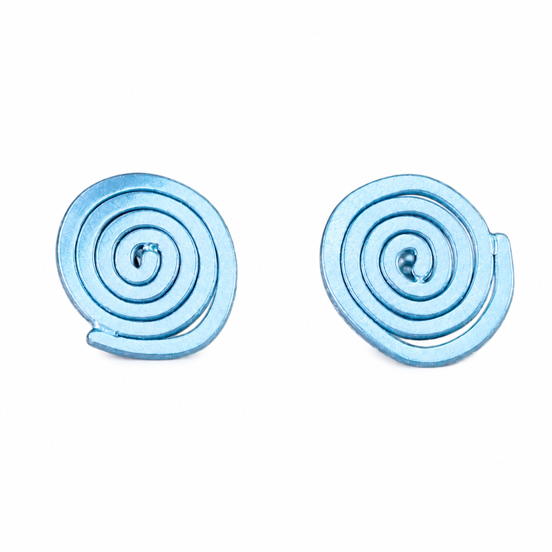 Blue Scribble Stud Earrings