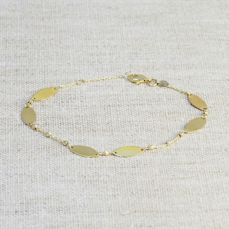 Yellow Gold Disco Marquise Bracelet