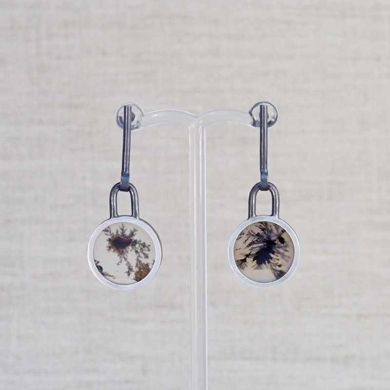 Scenic Agate Porthole Inclusion Earrings