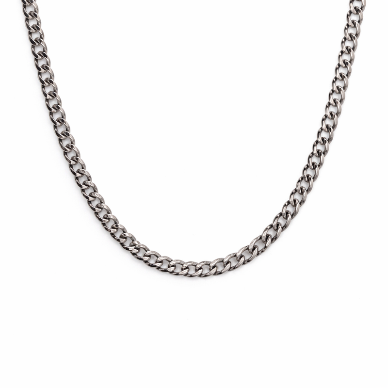 Silver Diamond Cut Curb Chain