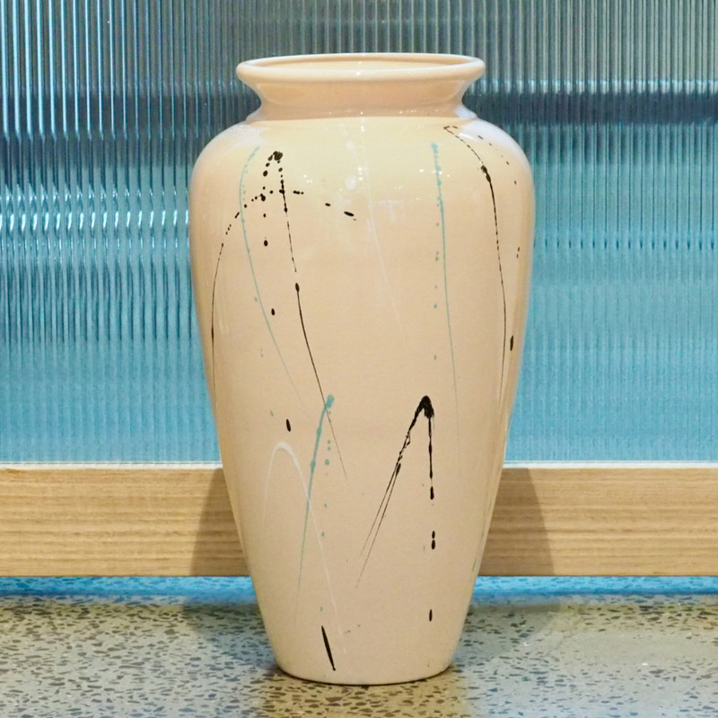 1980s Pink Splatter Urn