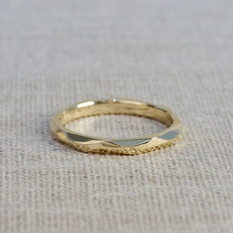 Yellow Gold Geo Facet Ring