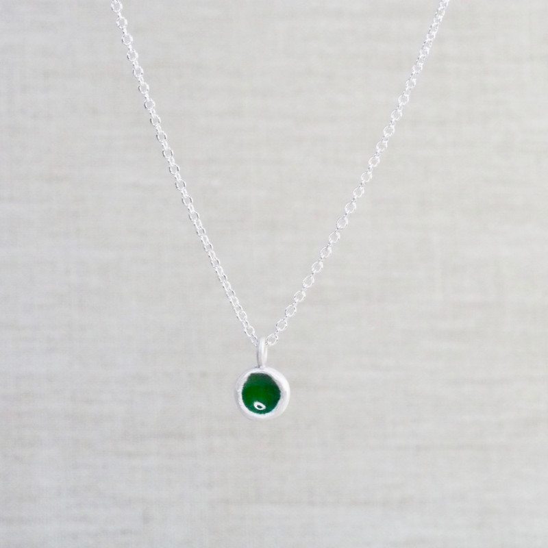Green Big Mod Circle Necklace