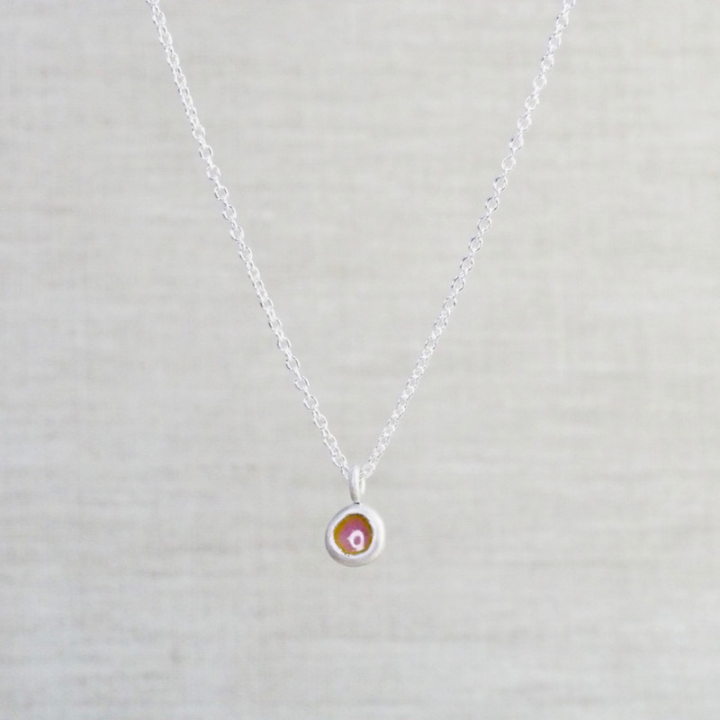 Orchid Mod Circle Necklace