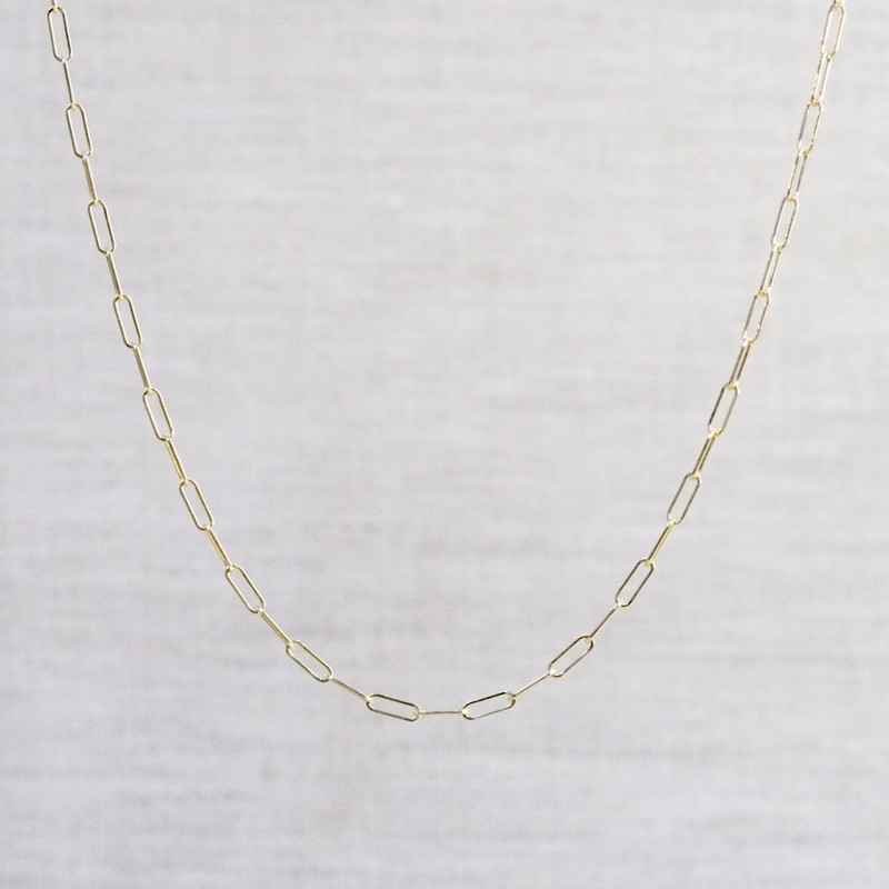 Yellow Gold Fine Paperclip Chain