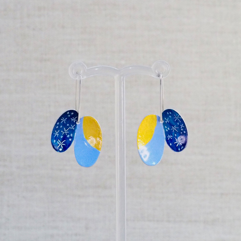 Perpetual Blue Star Double Petal Earrings