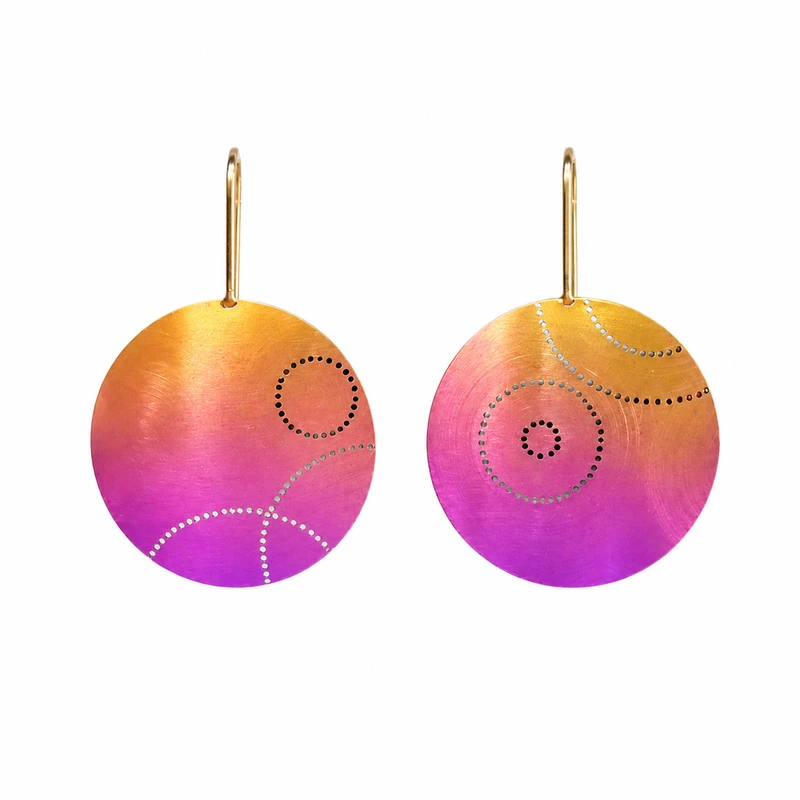 Small Dusk Concentric Shield Earrings