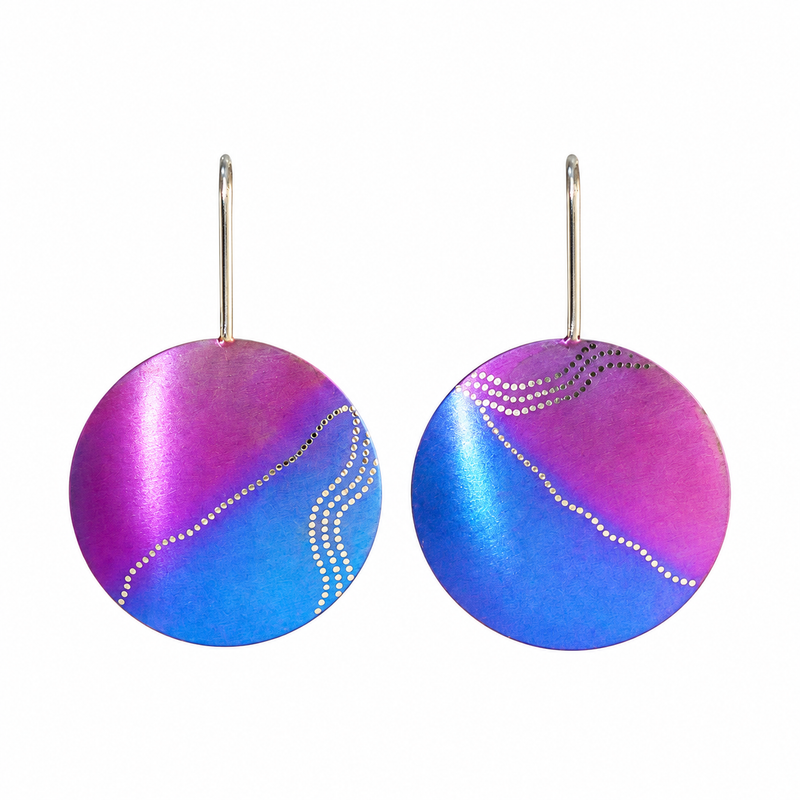 Pink Cross Section Super Shields Earrings