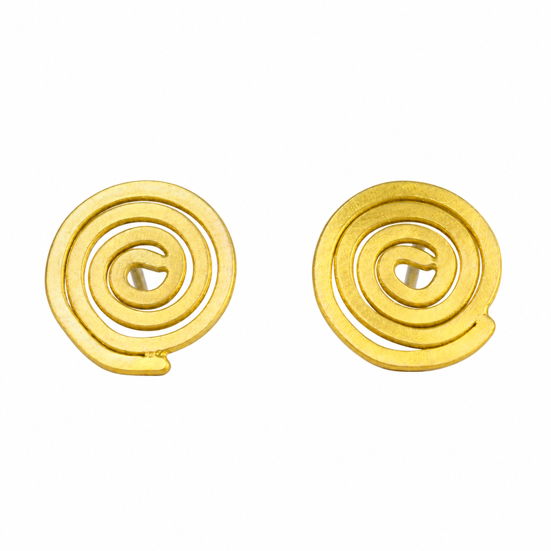 Gold Scribble Stud Earrings