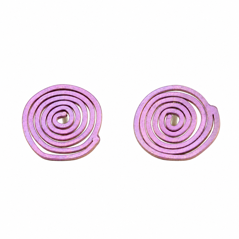 Purple Scribble Stud Earrings