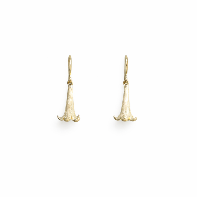 Gold Brugmansia Earrings