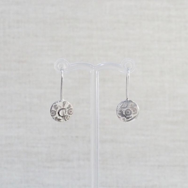 Silver Japanese Flower Earrings