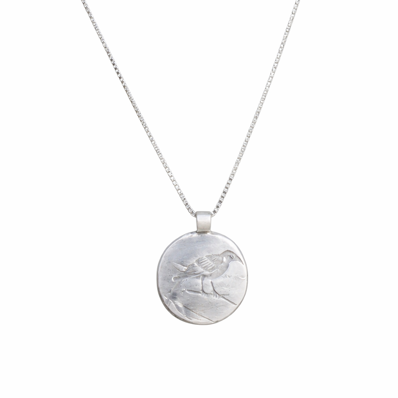 Silver Bird Branch Necklace