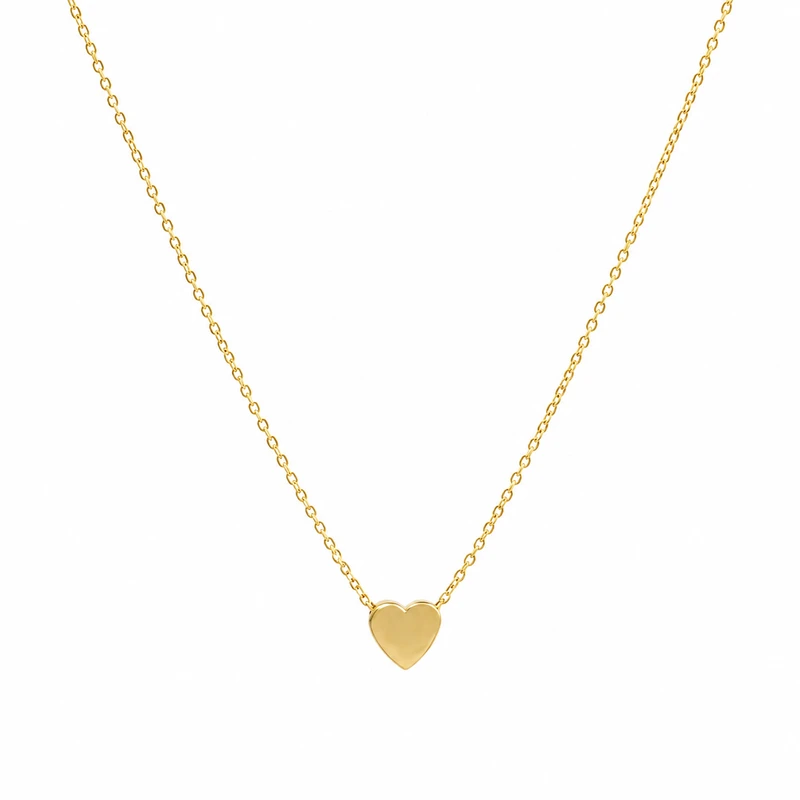 Yellow Gold Sliding Heart Necklace