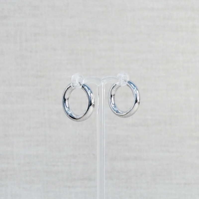 Large Silver Chunky Huggie Earrings