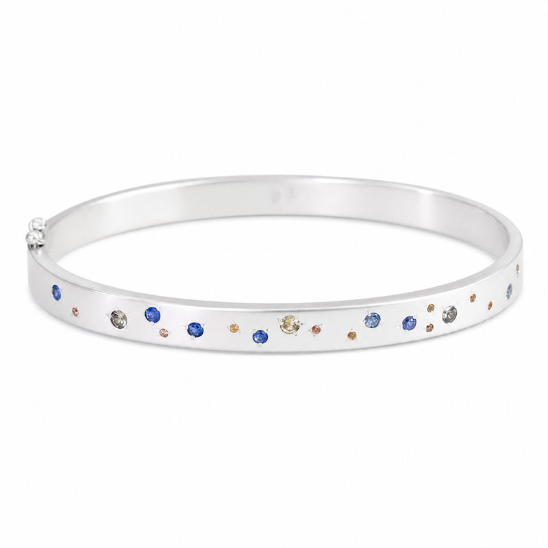 Oval Mid Multi Sapphire Bangle