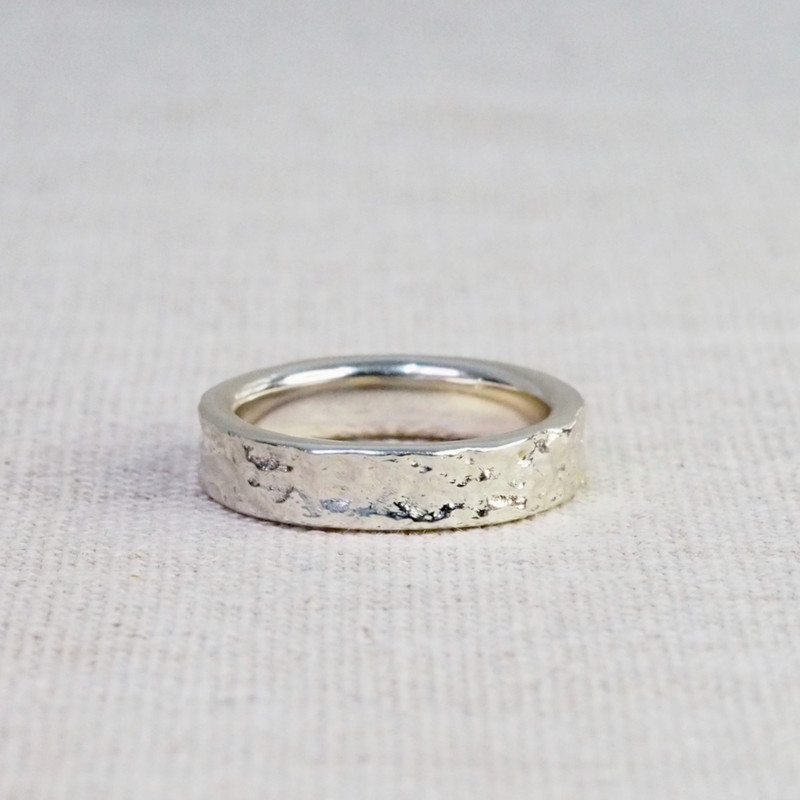 White Gold Terra Textured Ring