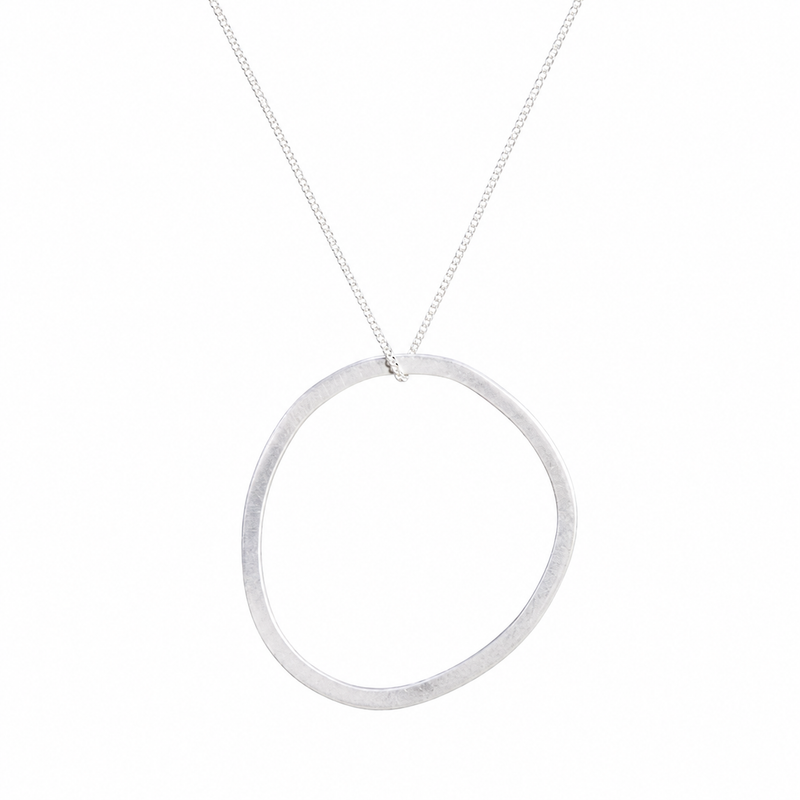 Small Silver Geometrica Circle Necklace