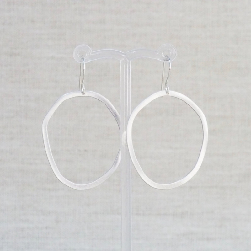 Small Silver Geometrica Circle Earrings