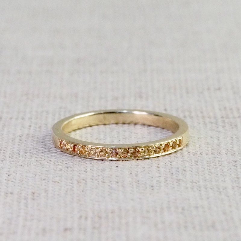 Golden Orange Sapphire Sparkle Ring