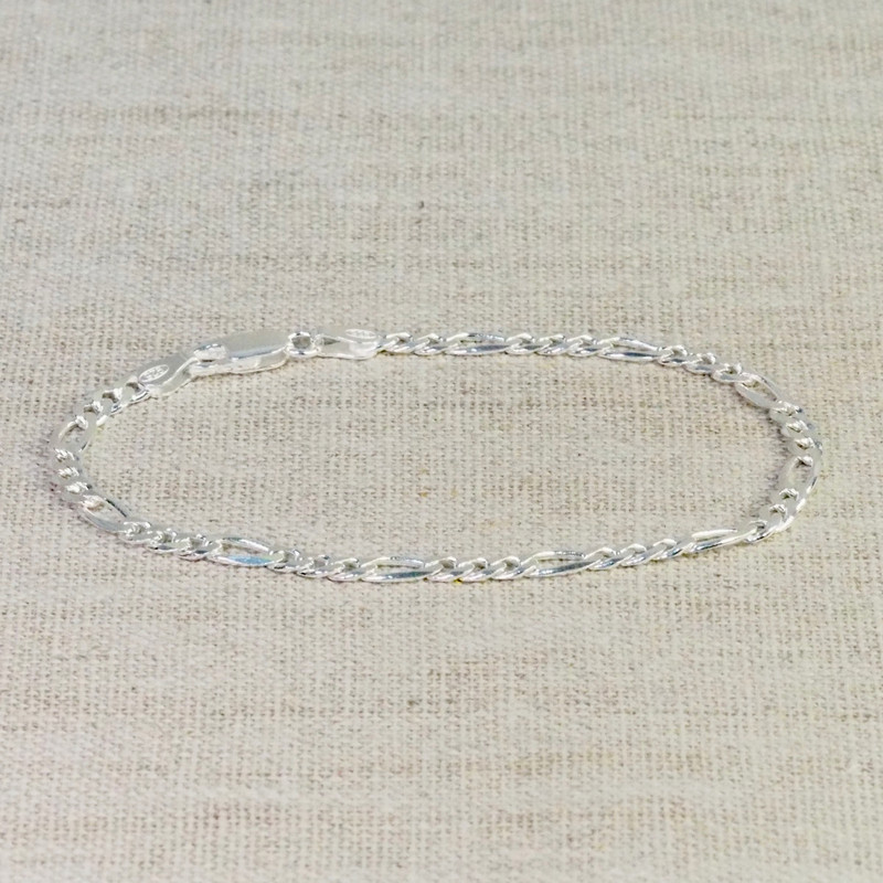 Silver Figaro Chain Bracelet