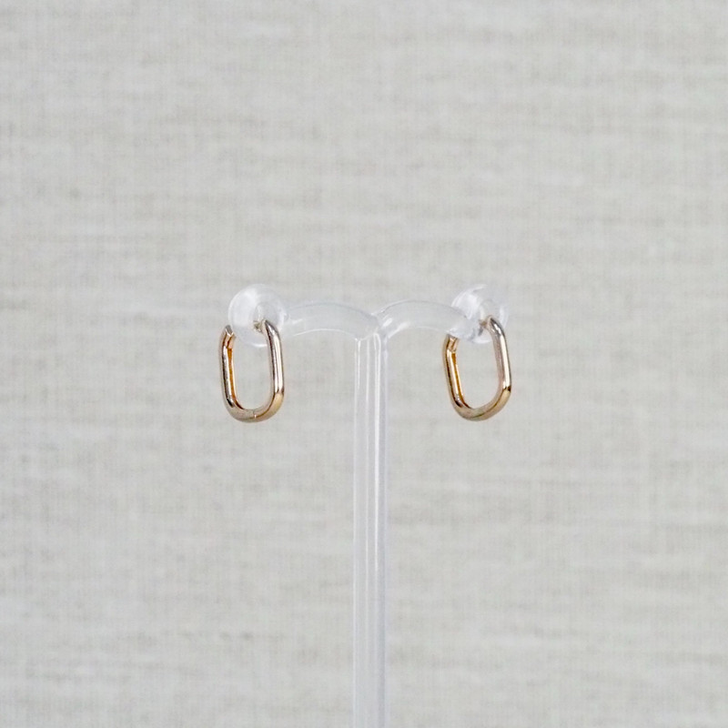 Rose Gold Square Huggie Earrings