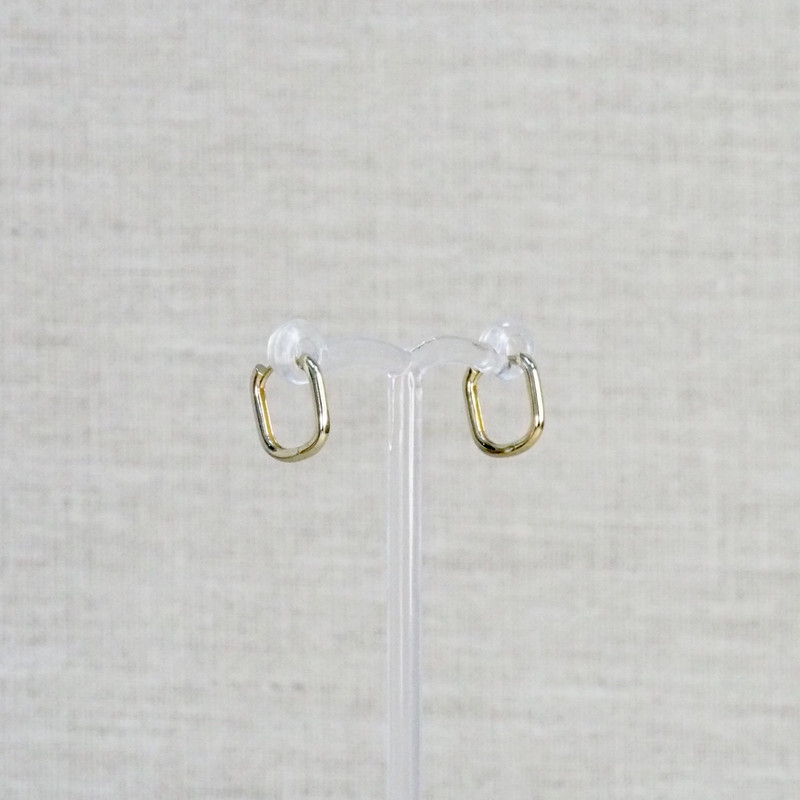 Yellow Gold Square Huggie Earrings