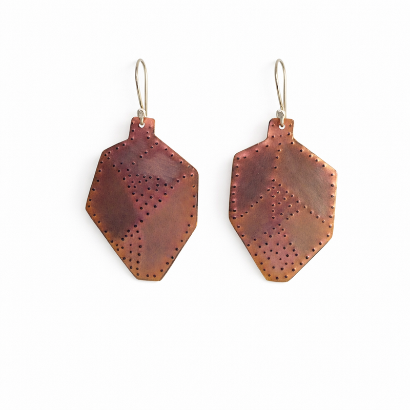 Pink Textured Titanium Earrings