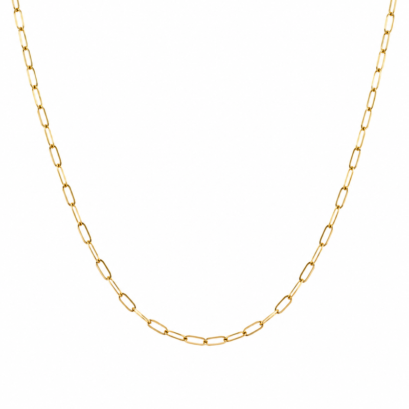 Gold Fine Paperclip Chain