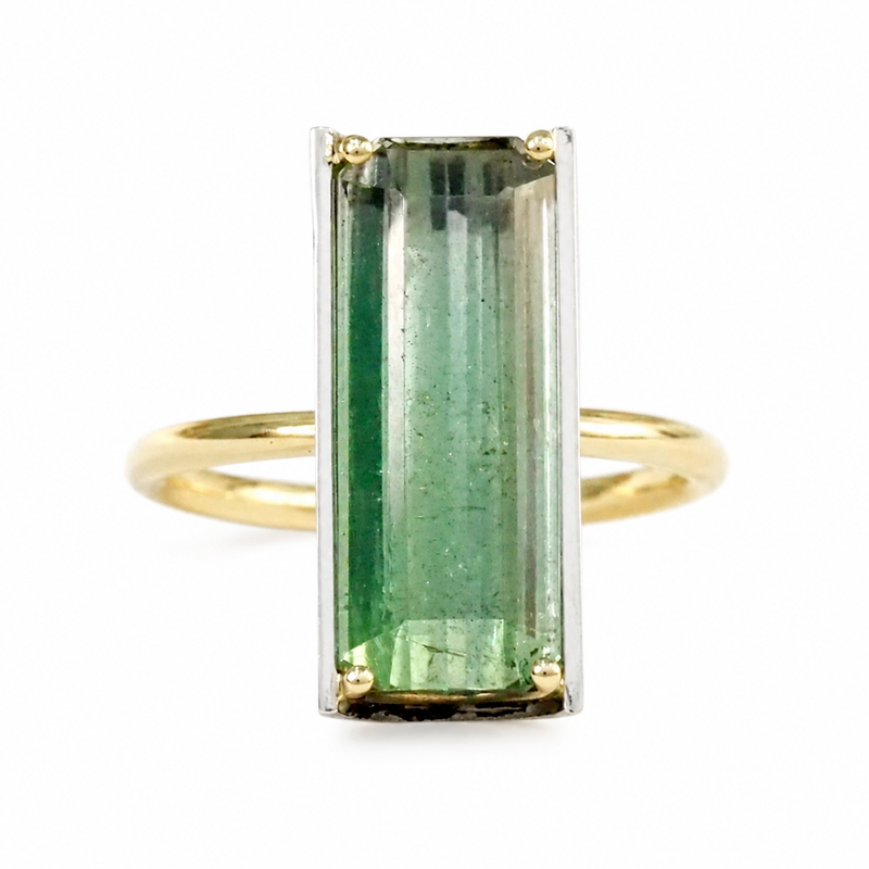 Mint Tourmaline  Arc Ring