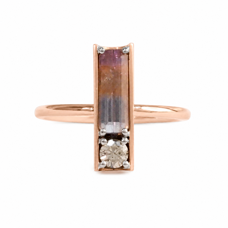 Sapphire & Diamond Arc Ring