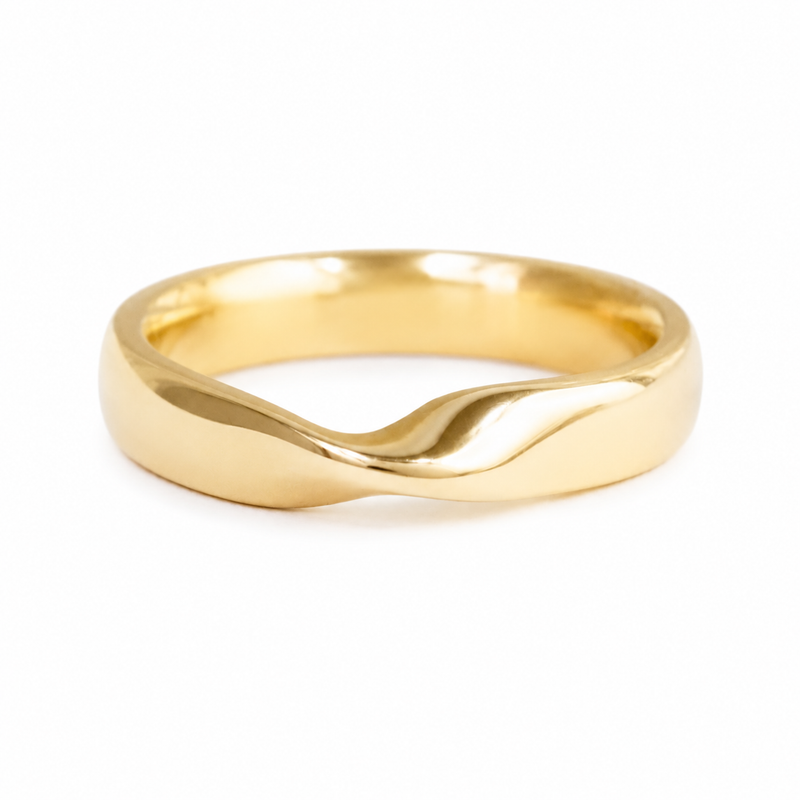 Yellow Gold Wide Mobius Ring