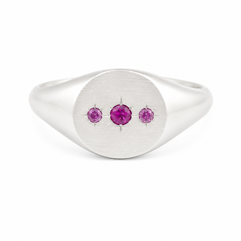 Pink Sapphire Oval Signet Ring