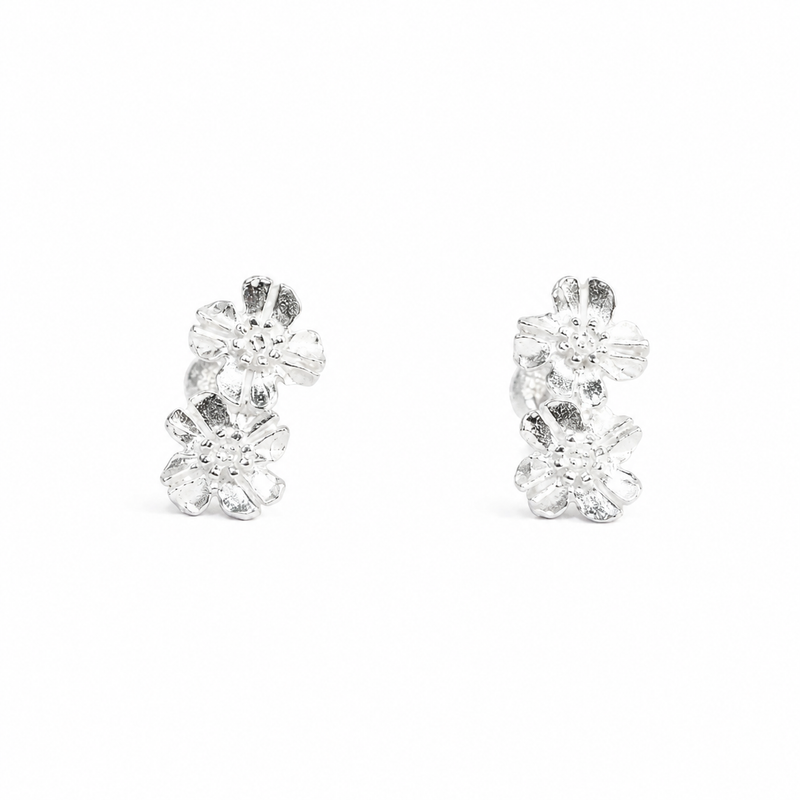 Double Mini Rose Stud Earrings