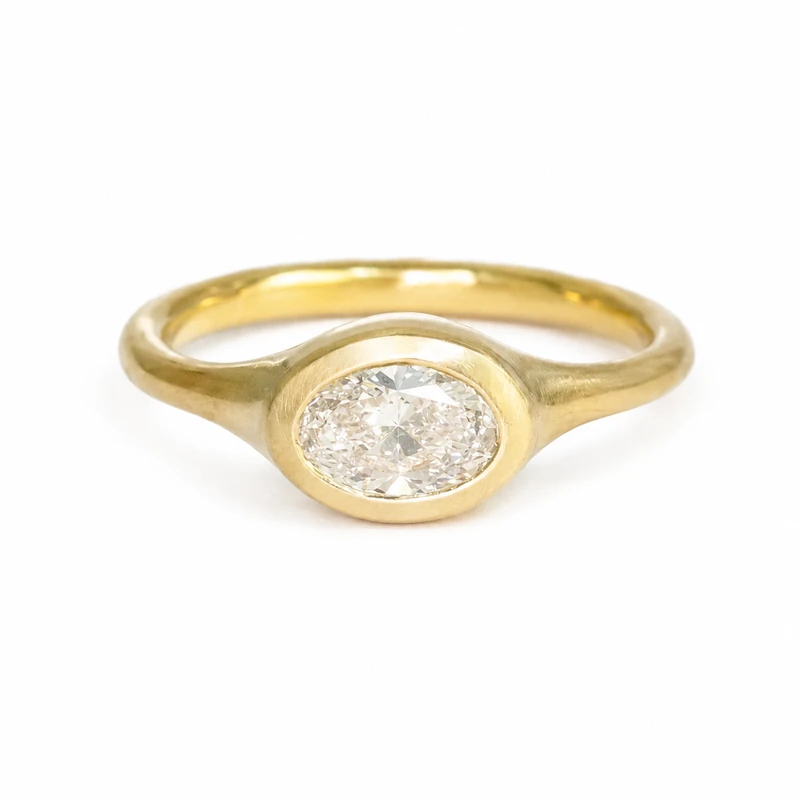 Soft Oval  Diamond Ring